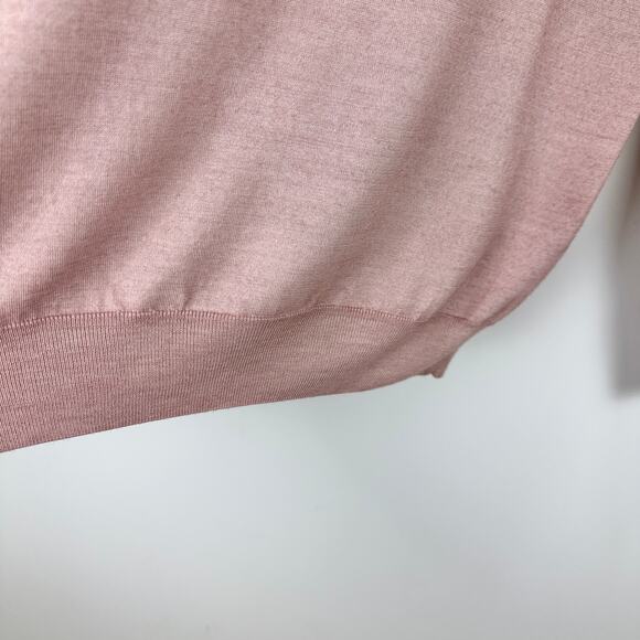 Canali Wool Silk Sweater Pullover Lightweight Crewneck Pink Long Sleeve Medium - Picture 7 of 13